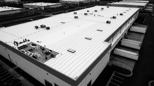 Commercial Roofing in progress at a Missoula, MT property