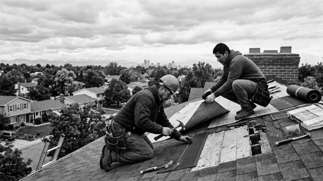 Roof Repair in progress at a Missoula, MT property